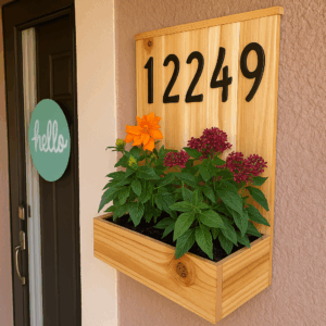 House Number Planter Sign