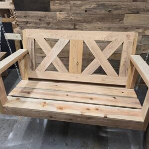 Heavy-Duty Cedar Farmhouse Porch Swing